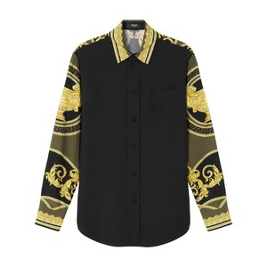 베르사체 라 쿠프 데 듀 실크 셔츠