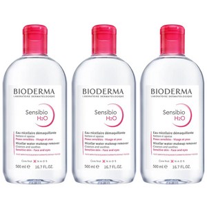 바이오더마 센서바이오 H2O 미셀라 워터 메이크업 리무버, 500ml, 3개