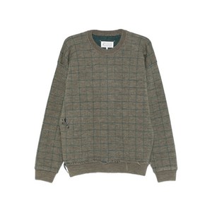 메종 마르지엘라 체크 패턴 디스트레스드 스웨터, 그린계열, Standard L(KR 105)