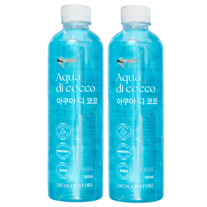 아쿠아디코코 pH 7.5 약 알칼리성 물 미네랄 워터 미세플라스틱 없는 깨끗하고 안전한 프리미엄 최고급 물 (FDA 할랄 인증 칼슘 칼륨 규소 마그네슘 함유), 500ml, 20개