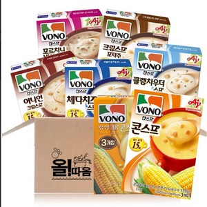농심 보노 7종 혼합기획세트 (콘스프57g+포르치니버섯54g+포타주크림51g+체다치즈63g+어니언54g+클램차우더63g+옥수수알그대로63g)