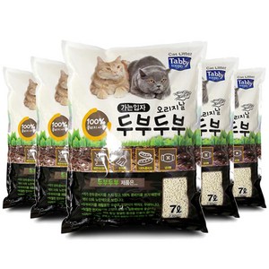 테비토퍼 두부두부 프리미엄 고양이 모래, 7L, 오리지날, 6개