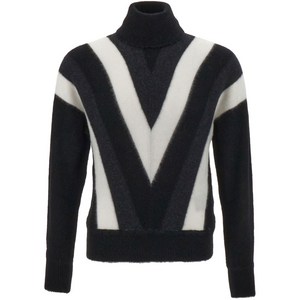 생로랑 그래픽 프린트 울 스웨터