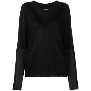 톰포드 톰 포드 V넥 패널 니트 스웨터, 블랙계열, Standard L