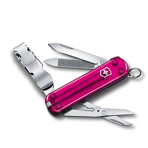 VICTORINOX (빅토리 녹스 네일 클립 580 핑크 손톱깎이 손톱깎이 방재 용품 커브날 가위 손톱 청소 포함 손톱줄 탑재 8기능 방재 상품 구급 스테인리스강 녹슬지 않다 콤팩, 1개