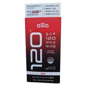 올라 120 하이드로 에너지젤 콜라 마라톤 러닝 자전거 파워젤 10포 43g