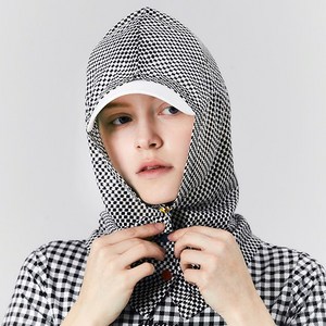 [AVAVE] 어베이브 자외선차단 골프 파크골프 후드형 햇빛가리개, 체크핑크, 1개