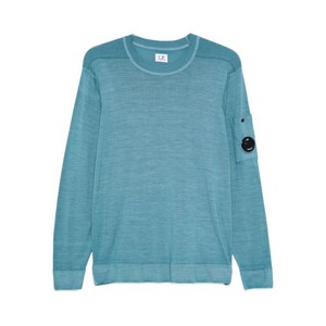 C.P.컴퍼니 크루 넥 렌즈 포켓 스웨터, 블루계열, Standard XL