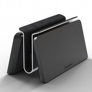 Ekeepment 우드도크 클램쉘 수직 노트북거치대, Black Oak, 1개