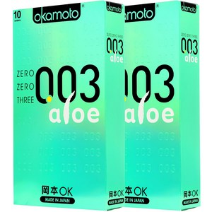 오카모토 0.03 알로에 일반형 콘돔, 10개입, 2개