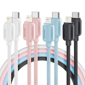 Essager 마카롱 아이폰8핀 to C타입 고속 충전 케이블 2개입