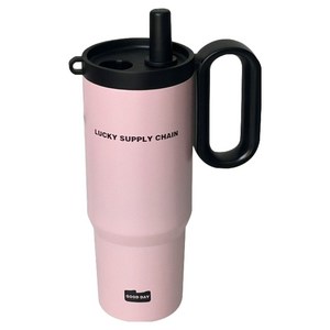 Tiger Pavilion 손잡이 빨대 텀블러, 720ml, 핑크, 1개