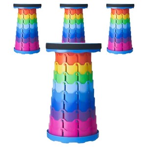 MANTU 야외 휴대용 접이식 스툴, 레인보우, 4개