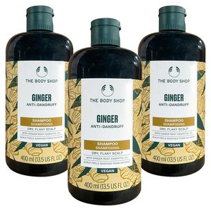 더바디샵 진저 안티 댄드러프 샴푸, 400ml, 3개