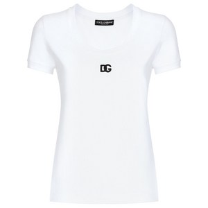 돌체앤가바나 로고 자수 티셔츠, 화이트계열, Italy 40(KR 44)