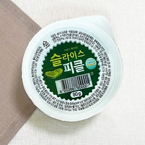 [제이케이푸드] G. 엔엘푸드 슬라이스 일회용 피클 80g 업소용 오이피클 피자 핫도그, 1개