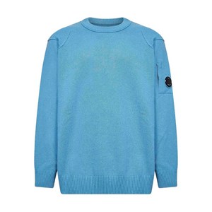 C.P.컴퍼니 렌즈 포켓 크루 넥 스웨터, 블루계열, Standard XXL