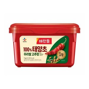 CJ 해찬들 100% 우리쌀 태양초 고추장, 1kg, 6개