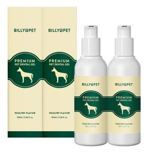 빌리스펫 프리미엄 펫 덴탈 겔 반려동물 강아지 고양이 치약 100ml (구운 닭고기향), 2개
