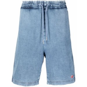 디젤 로고 패치 데님 쇼츠, 블루계열, Standard XXL(KR 110-115)