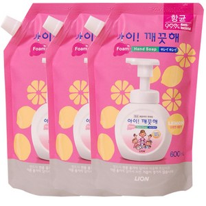 아이깨끗해 핸드워시 레몬향 리필, 600ml, 3개