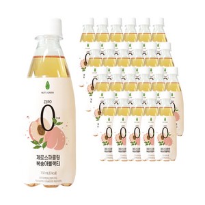 넛츠그린 제로스파클링 복숭아블랙티, 350ml, 24개