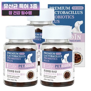펫시딘 강아지 프리미엄 영양제, 60g, 장건강/유산균, 3개