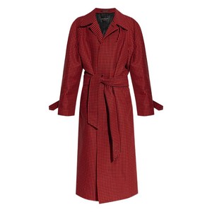 발렌시아가 하운즈투스 패턴 벨트 코트, 레드계열+블랙계열, Numeric 2(KR 66)