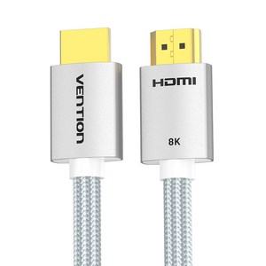 벤션 8K 아이언실버 HDMI V2.1 모니터 케이블, 1개, 2m