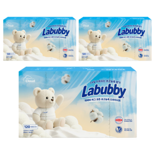 라버비 독일더마 비건인증 초고농축 건조기용 드라이시트 허그코튼, 120개입, 3개