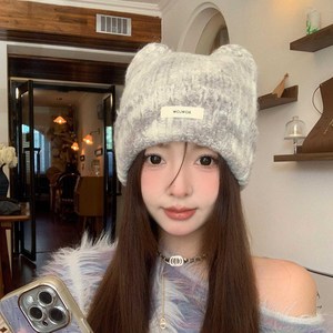 투니스 여성 고양이 귀 모양 따뜻한 니트 모자