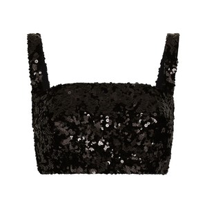 돌체앤가바나 시퀸 장식 크롭 탑, 블랙계열, Italy 54(KR 110)