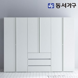 동서가구 솔트 스테디 2400 옷장세트 3단 서랍형 mcr049, 화이트