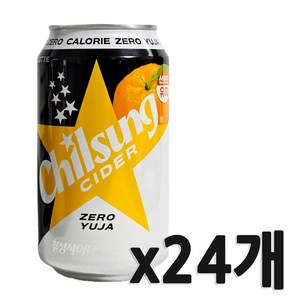 칠성사이다 제로 유자, 355ml, 24개