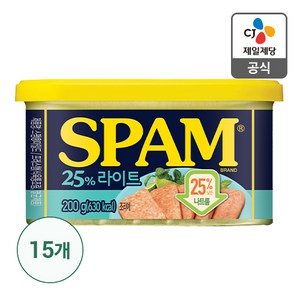 스팸 25% 라이트 햄통조림, 200g, 15개