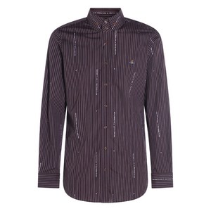 비비안웨스트우드 스트라이프 버튼 셔츠, 브라운계열+화이트계열, IT/FR 48(KR 100)