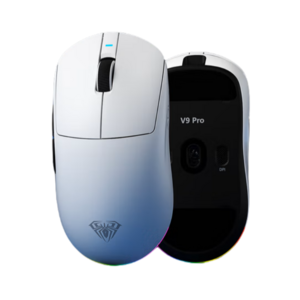 독거미 AULA V9 시리즈 올파워 무선 게이밍 마우스 경량화 PAW3395 /PAW3950 사무용 RGB 8KHz 300/600mAh