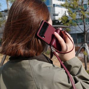 아삼아삼 갤럭시 Z플립4 케이스 지폐 카드수납 가죽지갑 휴대폰케이스