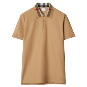 버버리 체크 디테일 폴로 셔츠, 베이지계열, Mid standard XS(KR 95)