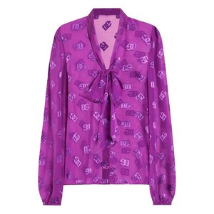 돌체앤가바나 DNA DG 로고 자카드 셔츠, 바이올렛/보라계열, Italy 40(KR 44)