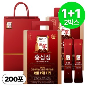 1+1 홍삼정 6년근 하루한포 100회분 대용량+쇼핑백