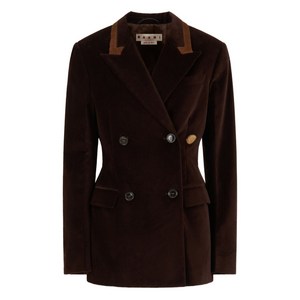 마르니 벨벳 카프 헤어 칼라 블레이저, 브라운계열, Italy 42(KR 55-66)