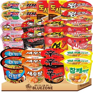 컵라면 큰사발 용기라면 12종 24개입(불닭2 까르보불닭2 간짬뽕2 육개장사발면2 김치사발면2) (신2 새우2 진매2 열2 참깨2 왕뚜껑2 도시락2)