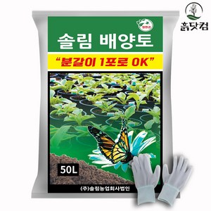 흙닷컴 솔림 배양토 대용량 50L 텃밭 화분 분갈이 흙, 1개, 50000ml