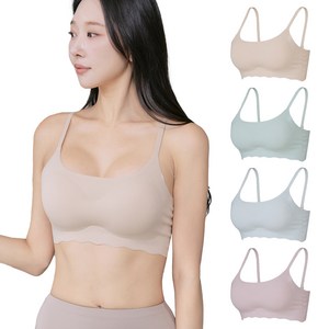 cikicoco 여성 심리스 스트랩 브라탑 4종세트 ( S~2XL)