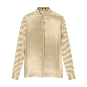 베르사체 핀스트라이프 체인 실크 셔츠, 베이지계열, Italy 44(KR 77)