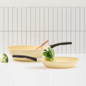 쿡핏 매직백금 인덕션 후라이팬 냄비세트 2종 28팬+30웍, 옐로우, 후라이팬 28cm+궁중팬(웍) 30cm