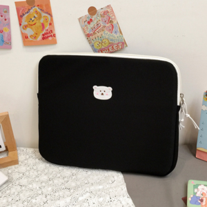 곰쭈 아이패드 노트북 파우치 가방 케이스, 블랙
