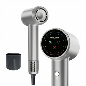 1300억 음이온 헤어드라이어 BLDC 저소음 11만RPM 64M/s LED 터치스크린 초경량 가정용 KC 인증