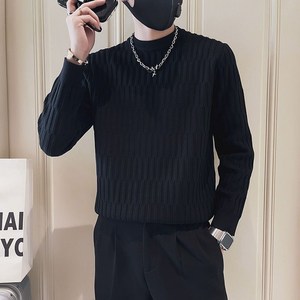 휠렉스 남성 라운드넥 골지 긴팔 니트 스웨터 Y443